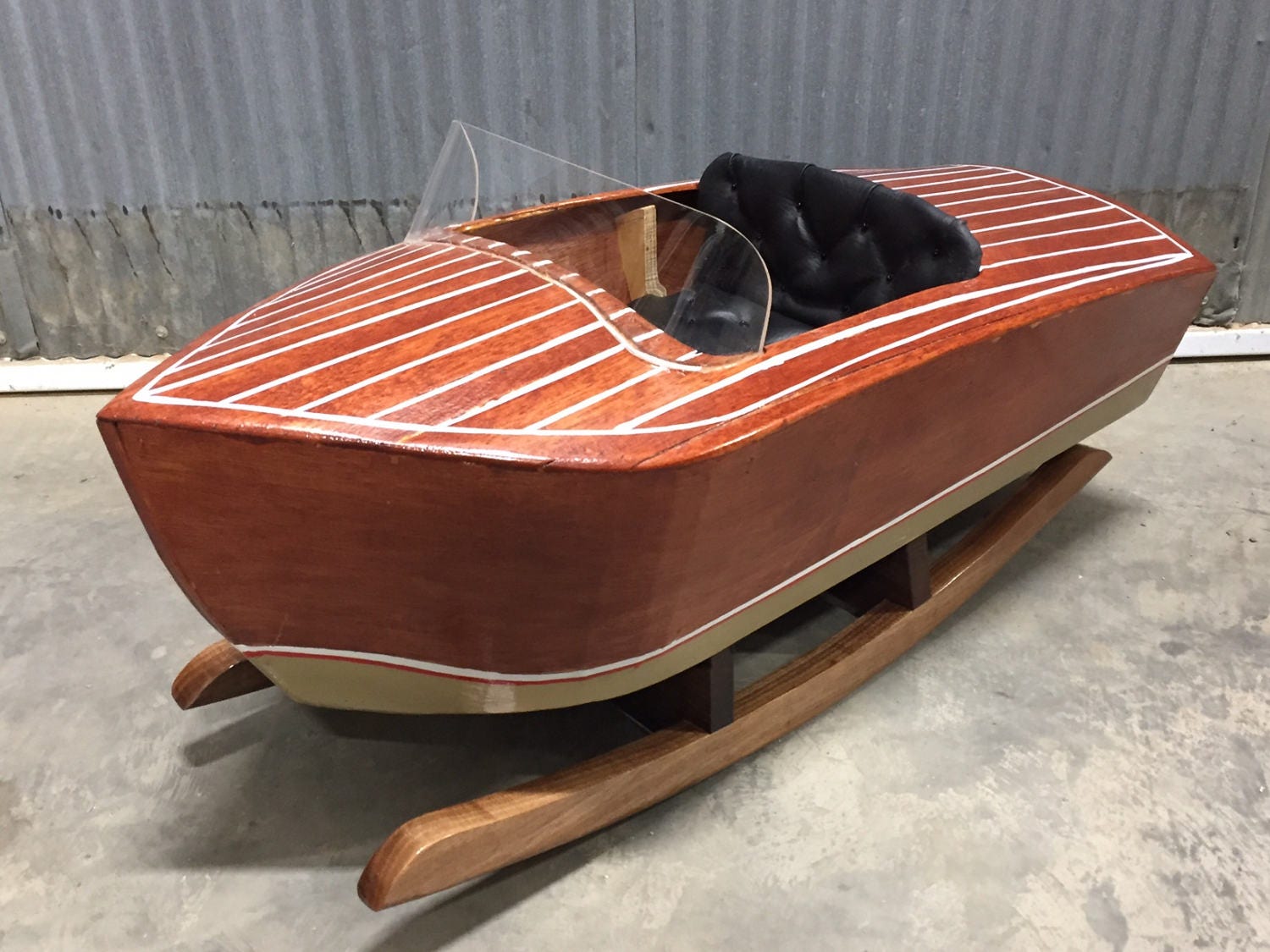 wood rocking boat
