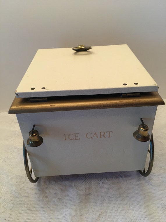 Ice Cart Ice Bucket Brass Cart Barware Retro Shabby