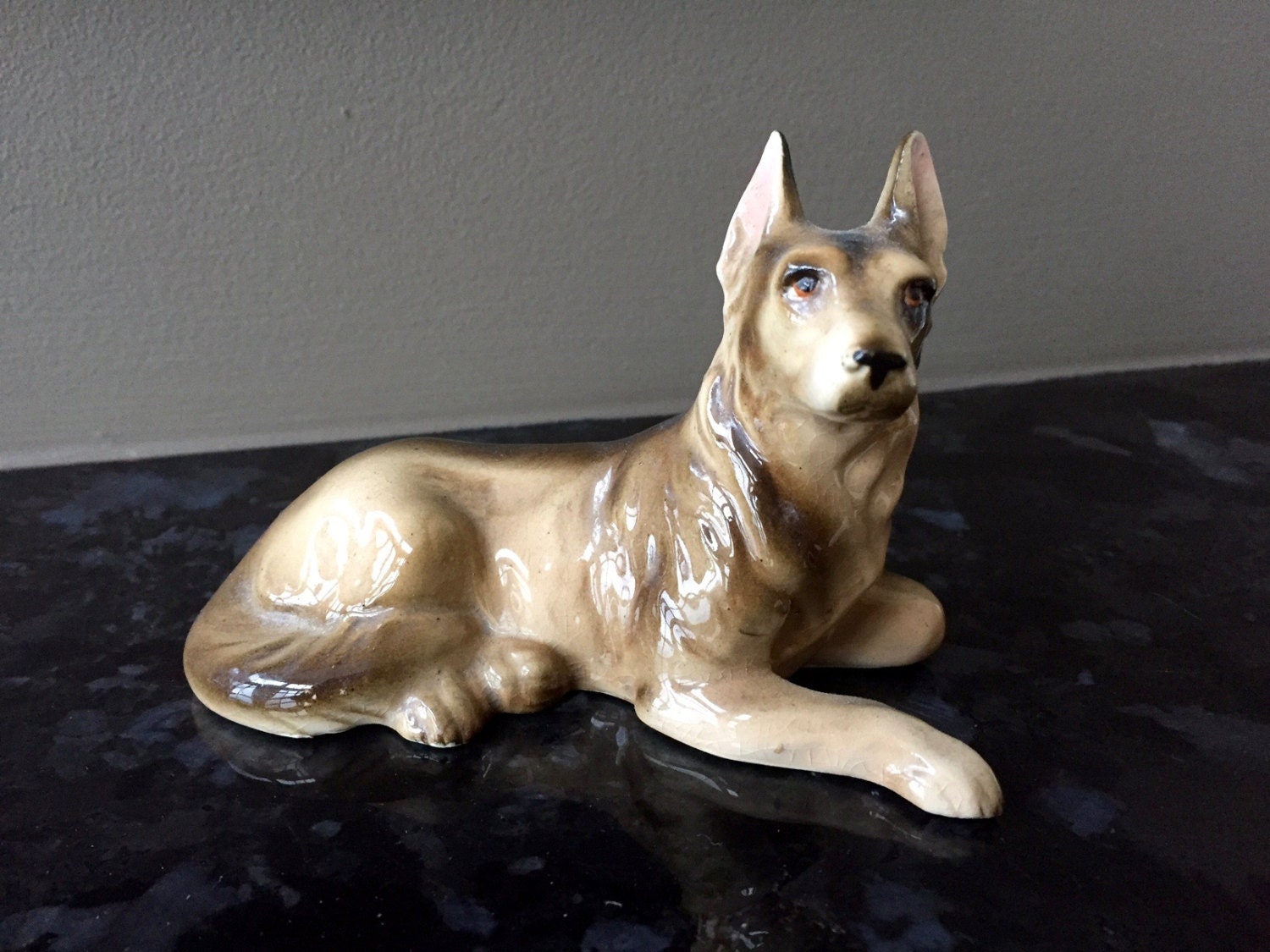 ceramic german shepherd figurine