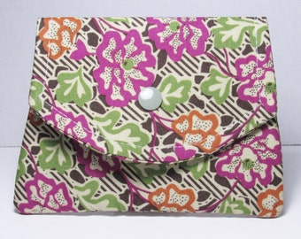 Womens Fabric Wallet, Fabric Women's Small Wallet, Credit Card Holder, Gift Card Holder, Gift For Her