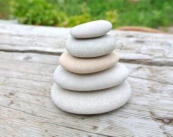Stacking Stones, 5pcs, Smooth Beach Stones, Zen Stones, Beach Decor, Greek Pebbles, Beach Pebbles, Flat Beach Stones, Flat Pebbles