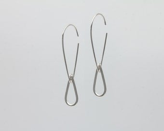 Sterling Silver Drop Clamp Backs Earrings