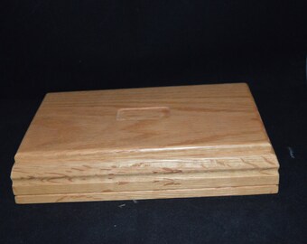 Oak / wood / unisex / jewelry box / gold velour lining / Price Products / Taiwan / jewelry storage / storage / oak / rings / bracelets