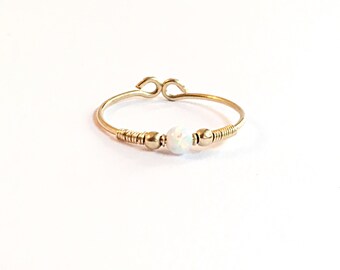 Silver Toe Ring with tiny opal stone also good as Knuckle Ring, adjustable toe ring, toe ring gold, toe ring silver, foot jewelry toe ring