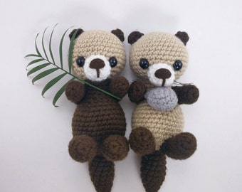 PATTERN: Crochet otter pattern - amigurumi otter - crocheted sea otter pattern - crochet otter softie - PDF crochet pattern