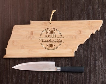 Tennessee State Shaped Cutting Board, Engraved Tennessee Shaped Cutting Board
