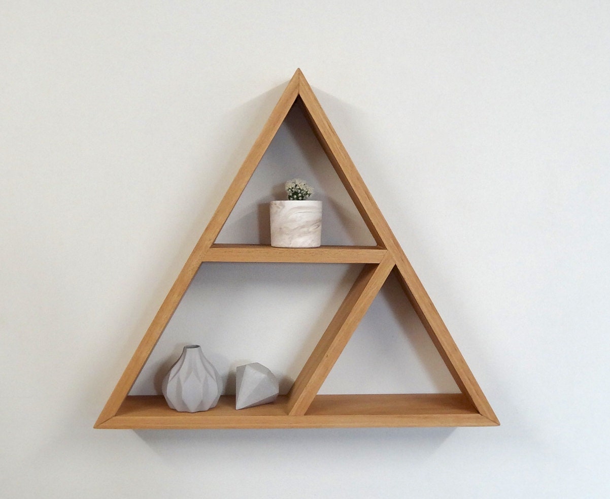 Triangle Wooden Shelf // Geometric Shelf // Blackbutt
