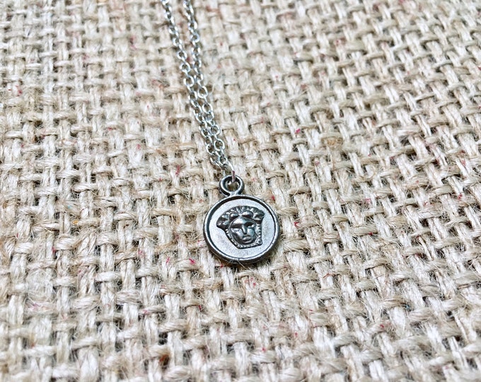 Boho Coin Necklace, Coin Necklace, Bohemian Necklace, Apollo Coin Necklace, Boho Silver Necklace, Coin Jewelry, Minimalist Necklace