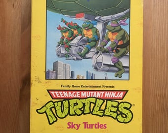 Teenage Mutant Ninja Turtles VHS Sky Turtles 1990 Vintage Cartoon Retro Burger King Kids Club