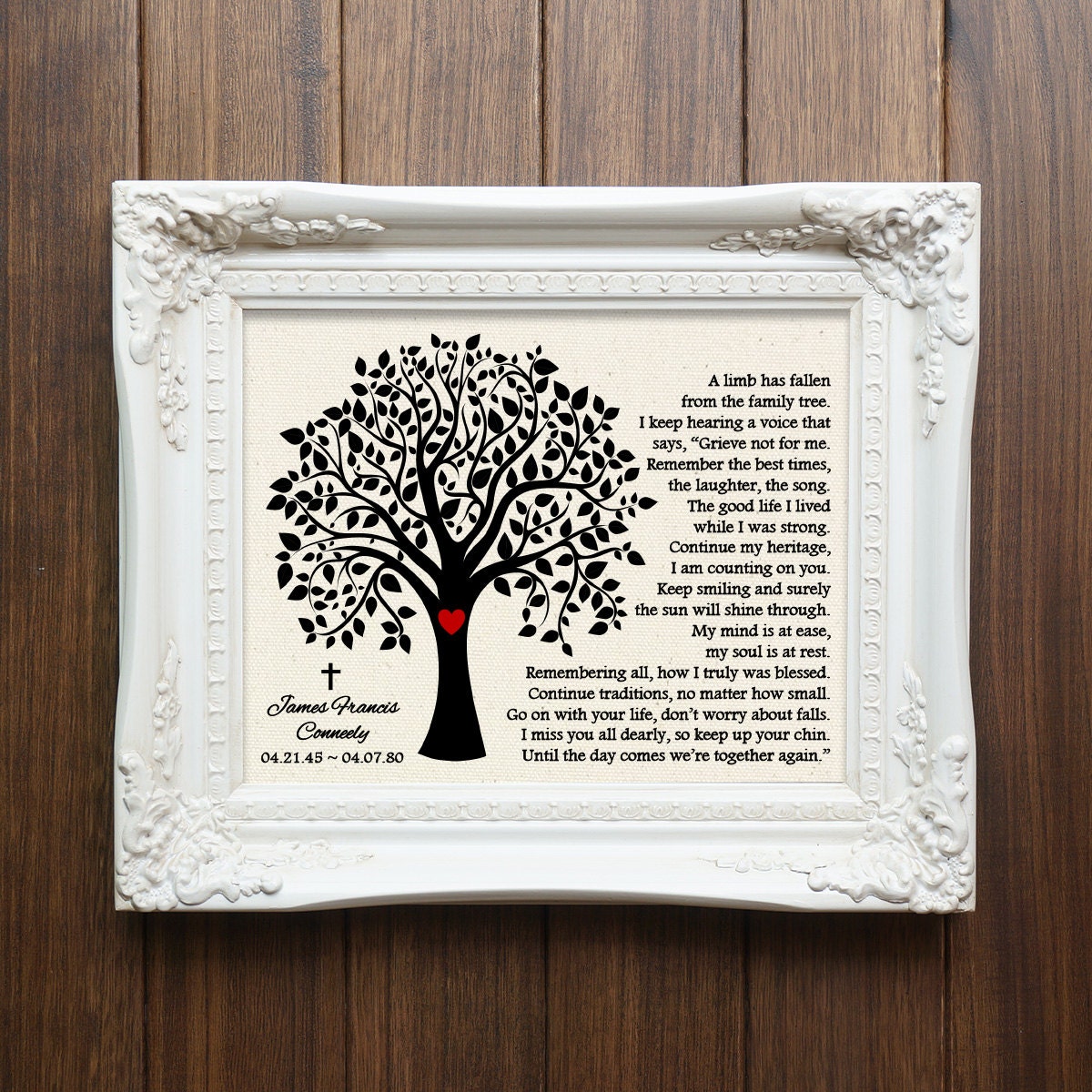 Memory Tree Canvas Print Memory Prayer Remembrance Poem