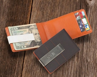 Personalized Money Clip Wallet - Slim Wallet - Credit Card Wallet - Mens Wallet - Engraved Money Clip