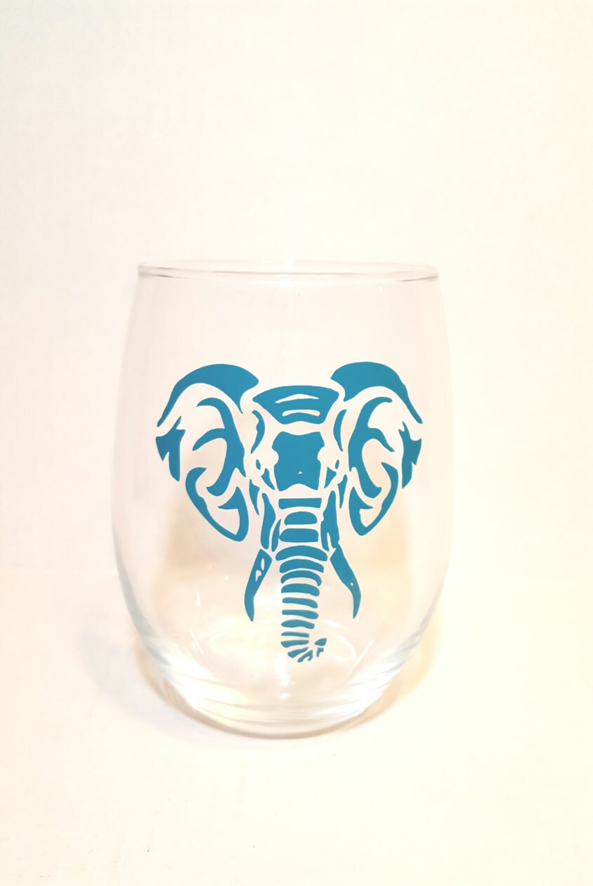 Elephant wine glass stemless wine glass 21 oz. wine glass