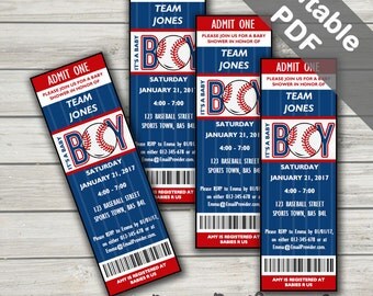 Baseball Baby Shower Invitations. Baby Boy Invites. Editable. Printable. Instant Download.