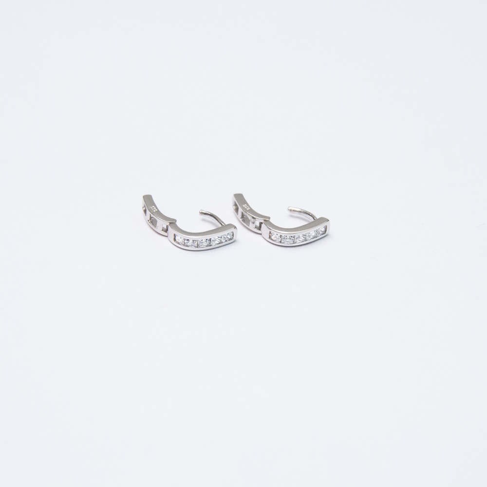 Sterling silver huggie earrings dainty silver hoops silver