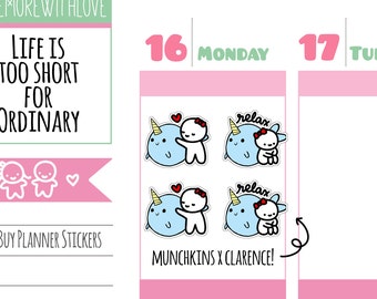 Munchkins - Clarence the Narwhal Collaboration Planner Stickers (C07)