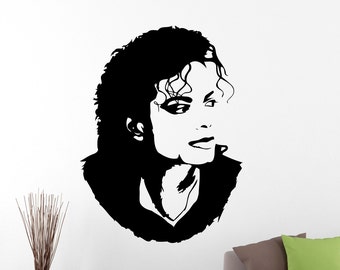Michael Jackson Wall Sticker Decal Home Interior Decorations American Singer King Of Pop Music Vinyl Art Dance Floor Room Decor 2mcj