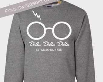 Tri Delta Sweatshirt, Lightning Bolt, Delta Delta Delta, TD Letters, Reveal Gift, Recruitment Gift, Sorority Gift, Big Little Reveal