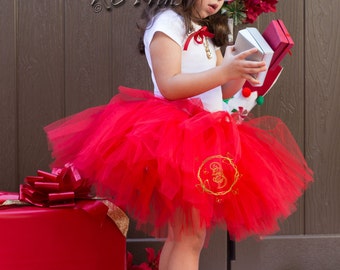 Red Flower Girl Outfit-Baby Valentines Day Tutu Skirt-Girl Valentines Outfit-Baby Girl Outfit-Girl Red Tutu Skirt-Baby Valentines Day Outfit