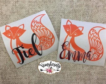 Aztec Fox Decal | Fox Decal | Personalized Fox Decal | Personalized Decal | Monogram | Yeti Decal | Car Decal | Laptop Decal | Vinyl Decal