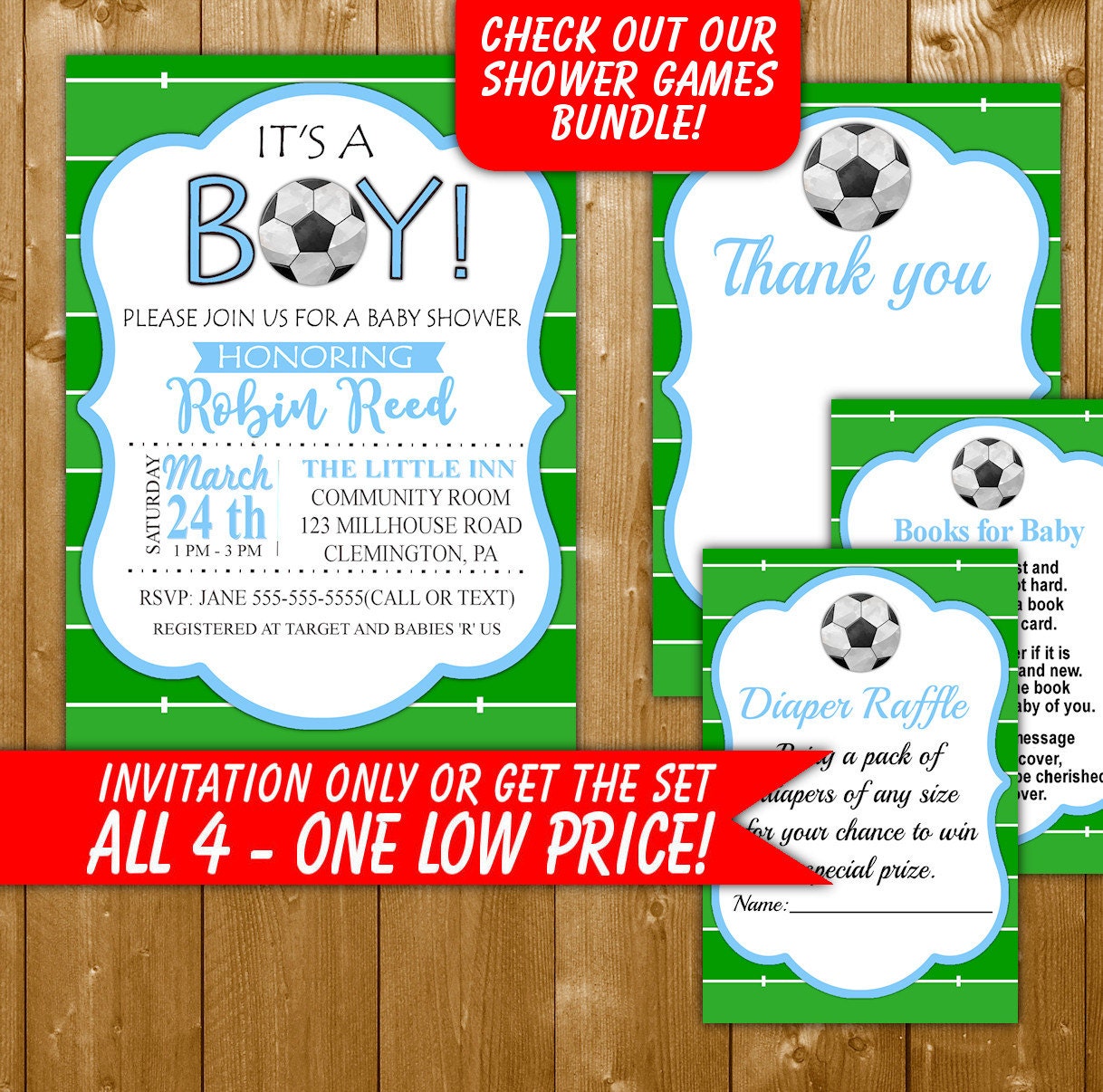 Soccer Baby Shower Invitations 8