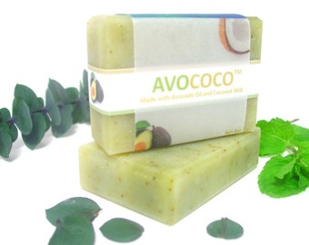 Eucalyptus & Spearmint Soap, Natural Soap, Vegan Soap, Bar Soap, Essential Oils, Cold Process Soap, Coconut Milk Soap, Handmade Soap