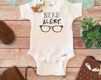 Nerd Alert Baby Onesie®, Hipster Baby, Funny Baby Onesies, Baby Shower Gift, Baby Glasses Shirt, Unisex Baby Clothes, Baby Boy Clothes,Smart