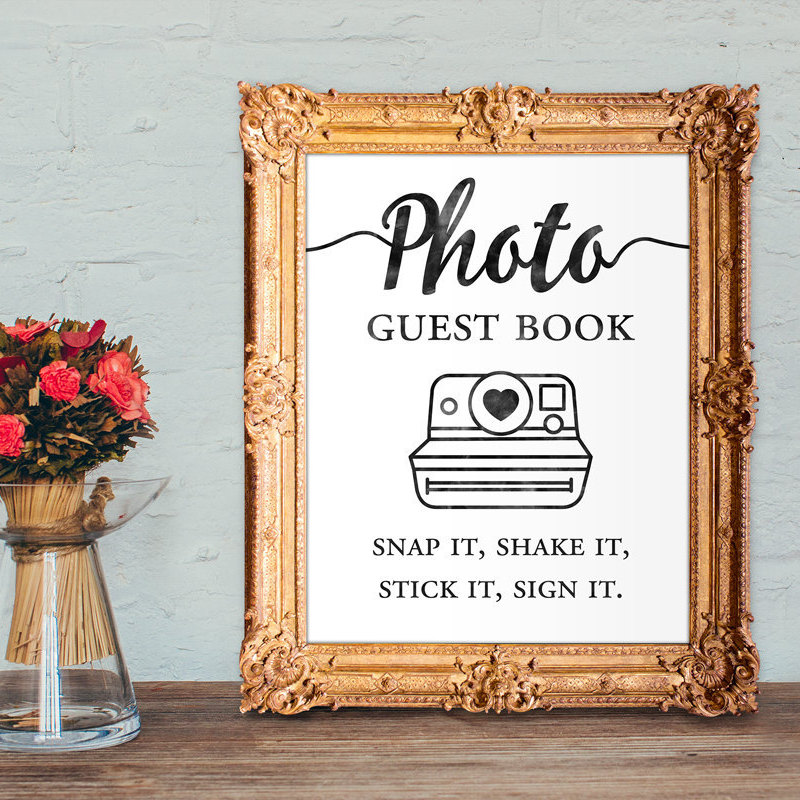 Photo guest book snap it shake it stick it sign it
