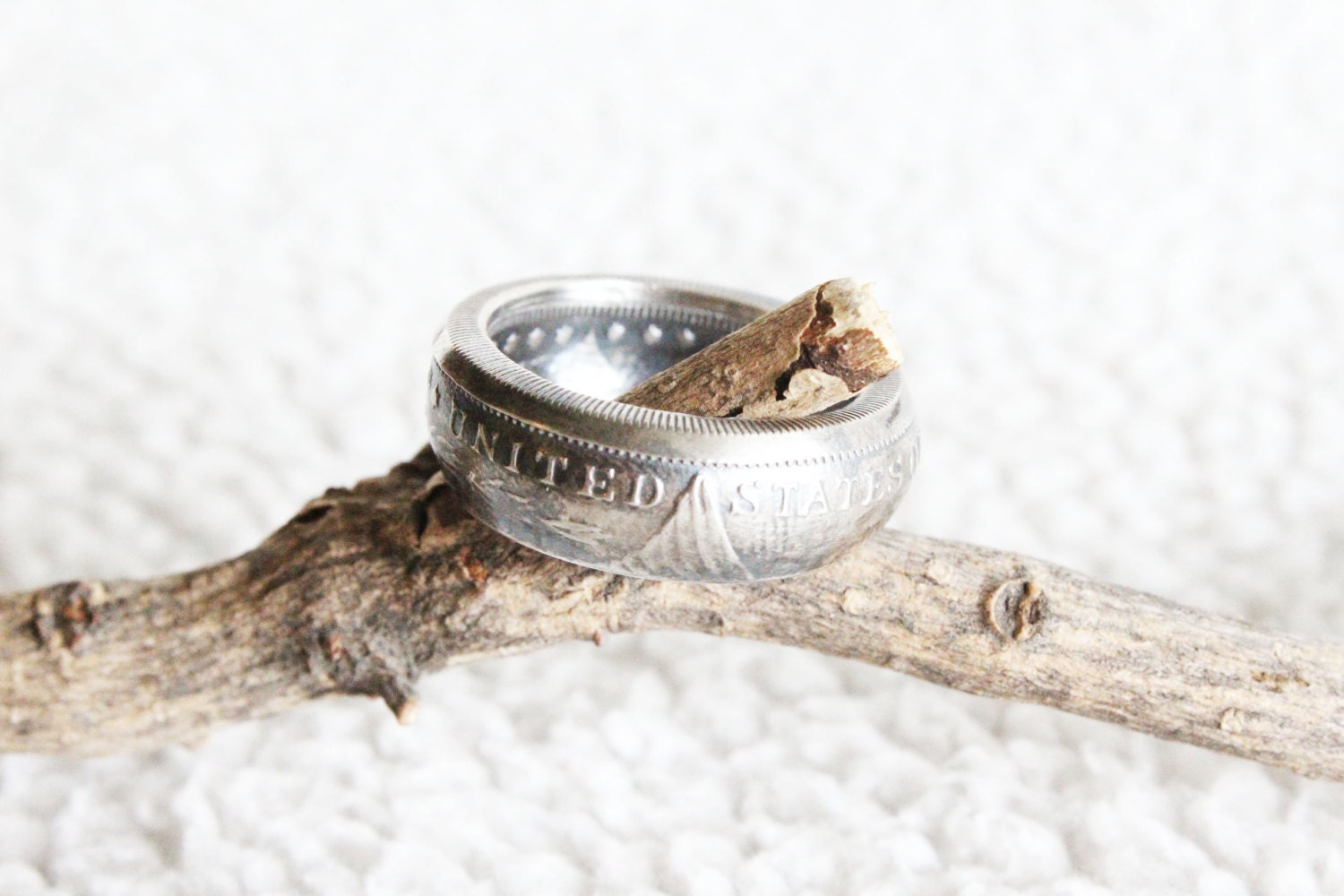 Morgan Silver Round, Fine Silver, Handmade Coin Ring, Double sided, Handmade Jewelry, Silver Ring, Coin Jewelry, Birthday Gift, Rustic Ring