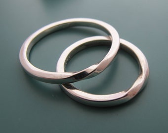 Silver Ring Set, Silver Wedding Band Set, Wedding Band Set, Promise Rings For Couples, Wedding Ring Set, Couples Ring, Rings For Couples