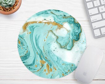 Marble Mousepad, Glitter Mousepad, Desk Decor, Office Accessories, Modern Mouse Pad, Personalized Mouse Pad, Round Mousepad, Cubicle Decor
