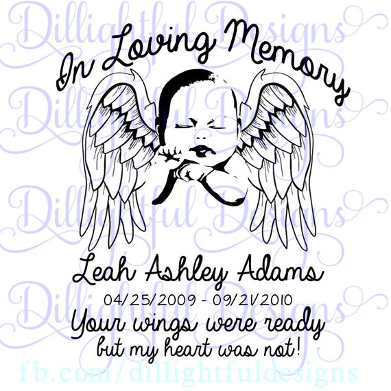Download In Loving Memory Infant Loss SVG Sticker Decal Car Decal Wings