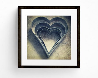 Kitchen Wall Art, Square Print, Love Heart Art, Romantic Art, Valentine Gift, Cooking Print, Fine Art Photograph, Restaurant Wall Art