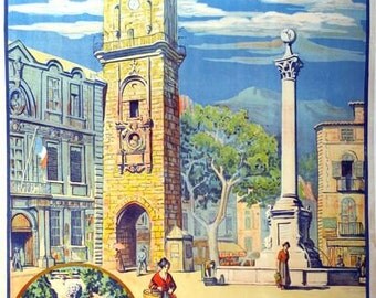 Vintage Aix en Provence French Tourism Poster A3 Print