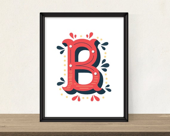 Decorative Letter B Alphabet Printable Monogrammed