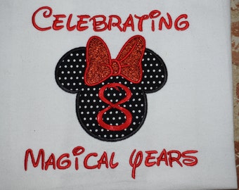 Sale!!! Celebrating minnie/minnie birthday/Disney birthday shirt/Minnie mouse birthday shirt/Magical Celebration Shirt