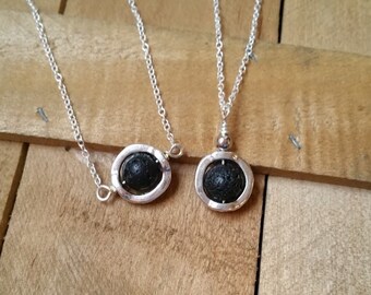 Lava Stone Aromatherapy Diffuser Necklace - Volcanic Rock Necklace, Oil Diffuser, Lava Stone Necklace, Simple Necklace, Gemstone Necklace