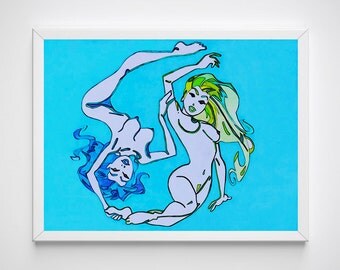Female Nude Art, Female Print, Female Nudity Print, Female Nude, Nude Art, Nude, Watercolor Art, Eternity Art, Eternity Art Print, Eternity