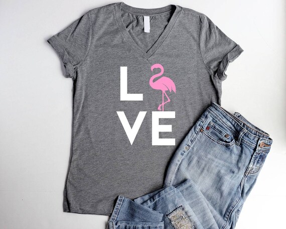 Flamingo Shirt LOVE Womens Pink Flamingo Party Shirts Flamingo