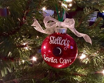 Santa Cam PERSONALIZED ornament - Santa camera ornament - - personalized ornament - stocking stuffer