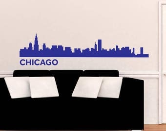 Chicago Skyline Wall Art skyline wall decal | etsy Chicago Skyline Wall Art skyline wall decal | etsy