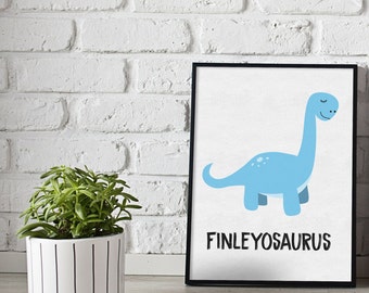 Personalised dinosaur print - dinosaurs print - gift for kids - boys room prints - girls room prints - dino print - custom prints - kids