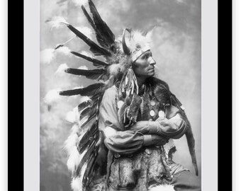 Native American Portrait, Sioux Tribe, American Indian, Indigenous Americans, History, Historical Print, Wall Art Print, Tribal