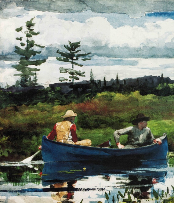 The Blue Boat detail by Winslow Homer