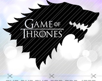 Game of thrones SVG DXF PDF Eps Png Vector Cut Files Dire Wolf Stark for Silhouette Studio Cameo Cricut Space Design Stencil Vinyl Tshirt