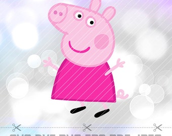 Peppa Pig SVG DXF Png Vector Cut File Cricut Designs Silhouette Cameo Birthday Party Decorations Vinyl Tshirt Decal Stencil Transfer Iron on