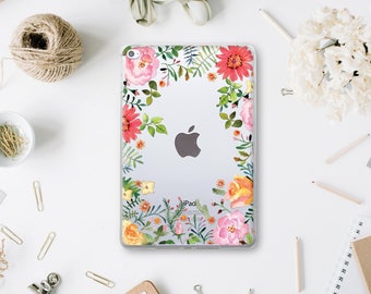 Garden Flowers Clear Case Ipad Mini 2 Hard Case Ipad Air 2 Floral Case Ipad Pro 9.7 Case Ipad 4 Tablet Stand iPad Air Smart Cover Ipad WA015