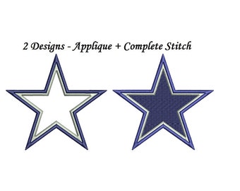 Dallas Cowboys Embroidery Design - applique + fill 2 separate designs