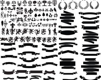 Ribbon Banner, decorative elements svg, Ribbon svg,Banner svg,jpg,eps,psd,ai for Design/Print/ Silhouette Cameo/Cricut& Many More