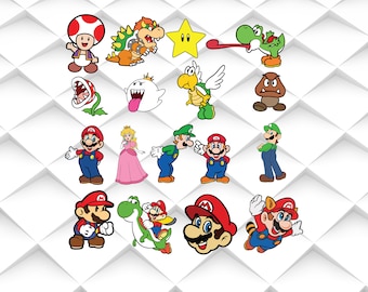 Super mario svg,png,jpg,eps for Print/Silhouette Cameo/Cricut and Many More