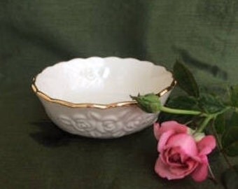 Vintage Lenox Rose Blossom Bowl,Lenox,Candy Dish,Nut Dish,Trinket Dish,Serving Bowl,Embossed Rose Blossom Bowl,Jewelry Bowl,Bath Accent Dish